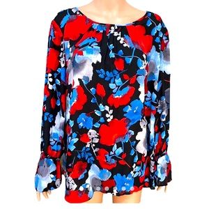 NWOT THE LIMITED COLLECTION FLORAL RUFFLED SLEEVES LONG SLEEVE IN SIZE 1X
